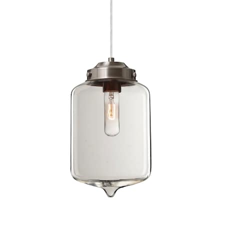 Besa Lighting Olin Cord Pendant, Clear, Satin Nickel Finish, 1x60W Incandescent 1JT-OLINCL-SN